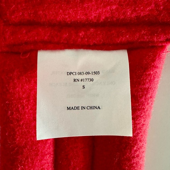 Dog Red Puffer Jacket with Fleece Size Small - Picture 5 of 5